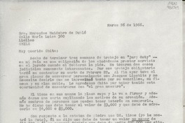 [Carta] 1966 mar. 26, Hack Green Road, Pound Ridge, New York, [EE.UU.] [a la] Sra. Mercedes Huidobro de Dublé, Calle María Luisa 380, Llolleo, Chile