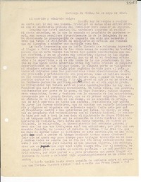 [Carta] 1945 mayo 14, Santiago de Chile [a] Gabriela Mistral