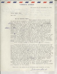 [Carta] 1966 nov. 22, Santiago, [Chile] [a] Srita. Doris Dana, New York