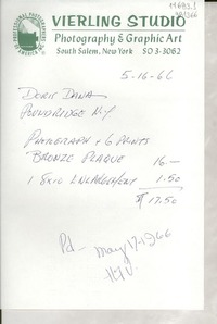[Carta] 1966 May 16, [Estados Unidos] [a] Doris Dana, Pound Ridge, N. Y.