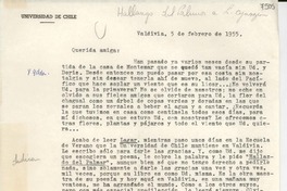[Carta] 1955 feb. 5, Valdivia [a] Gabriela Mistral