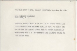 [Telegrama] [1943?] May 4, [EE.UU.] [a] [Gabriela Mistral]