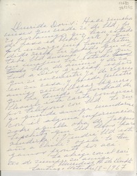 [Carta] 1967 oct. 18, Santiago, [Chile] [a] Querida Doris
