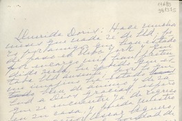 [Carta] 1967 oct. 18, Santiago, [Chile] [a] Querida Doris