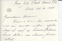 [Carta] 1955 ene. 26, New York, [EE.UU.] [a] Gabriela [Mistral]