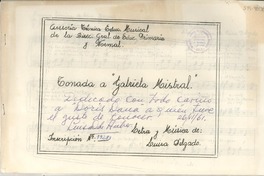 Tonada a Gabriela Mistral