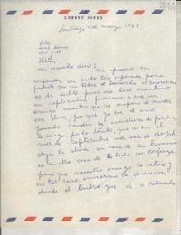 [Carta] 1968 mar. 4, Santiago, [Chile] [a la] Srta. Doris Dana, New York, [EE.UU.]