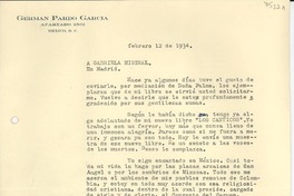 [Carta] 1934 feb. 12, México D.F. [a] Gabriela Mistral, Madrid, [España]