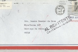 [Carta] 1968 Mar. 8, Hack Green Road, Pound Ridge, New York 10576, [EE.UU.] [a la] Sra. Susana Demeter de Ossa, Miraflores 167, Santiago de Chile, Chile