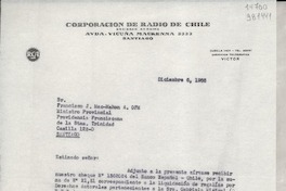 [Carta] 1966 dic. 12, Santiago, [Chile] [a] Sr. Francisco J. Mac-Mahon A. OFM, Ministro Provincial, Providencia Franciscana de la Stma. Tinidad, Casilla 122-D, Santiago
