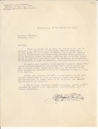 [Carta] 1949 feb. 26, México D.F. [a] Gabriela Mistral, Veracruz, [México]