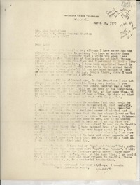 [Carta] 1970 Mar. 10 [a] Mrs. Ann MacFarlane, P.O. Box 459, Grand Central Station, New York, N. Y. 10017, [EE.UU.]