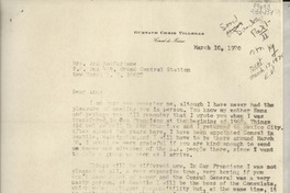 [Carta] 1970 Mar. 10 [a] Mrs. Ann MacFarlane, P.O. Box 459, Grand Central Station, New York, N. Y. 10017, [EE.UU.]
