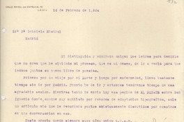 [Carta] 1934 feb. 16, [Cádiz, España] [a] Gabriela Mistral, Madrid, [España]