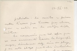[Carta] [19]39 dic. 13, [Chile?] [a] Gabriela [Mistral]