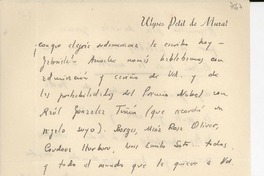 [Carta] Buenos Aires, [Argentina] [a] Gabriela [Mistral]
