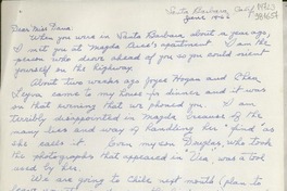 [Carta] 1966 June 14, Santa Barbara, California, [Estados Unidos] [a] Dear miss Dana