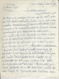 [Carta] 1960 jul. 15, Montevideo, [Uruguay] [a] Querida amiga