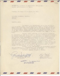 [Carta] 1951 ago. 23, Santiago, Chile [a] Gabriela Mistral, Nápoles, [Italia]