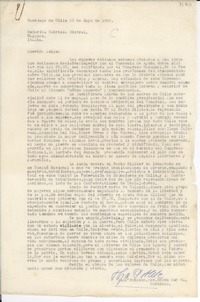 [Carta] 1952 mayo 30, Santiago, Chile [a] Gabriela Mistral, Nápoles, [Italia]