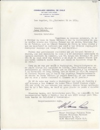 [Carta] 1954 dic. 22, Los Ángeles [a] Gabriela Mistral, Long Island