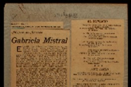 Gabriela Mistral mujeres de América.