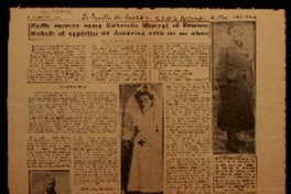 Nadie merece como Gabriela Mistral el Premio Nobel el espíritu de América está en su obra.