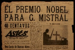 El Premio Nóbel para G. Mistral