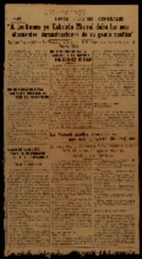 "A los 8 años ya Gabriela Mistral daba las mas elocuentes demostraciones de su genio poético" "La Hora" entrevistó en La Serena a la hermanande la mujer que acaba de ganar el Premio Nobel.