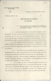 Circular aérea N° 66, 1947 oct. 21, Santiago, [Chile] Sobre visación de documentos de embarque