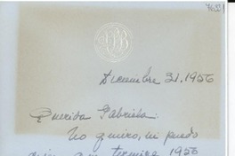 [Carta] 1956 dic. 31, [EE.UU.?] [a] Gabriela [Mistral]