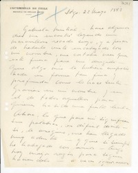 [Carta] 1943 mayo 23, Santiago, [Chile] [a] Gabriela Mistral