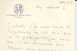[Carta] [1951, Nápoles] [a] Gabriela Mistral