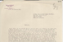 [Carta] 1951 nov. 4, Cadiz, [españa] [a] Gabriela Mistral, Nápoles, Italia