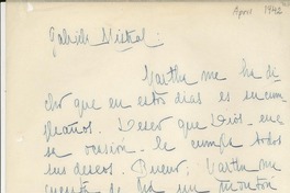 [Carta] [1942 abr.] [a] Gabriela Mistral