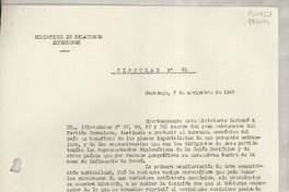 Circular N° 71, 1947 nov. 7, Santiago, [Chile] [a los] Señores Jefes de Misión y Cónsules de Chile
