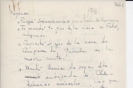 [Listado con asuntos de negocios, 1946?]