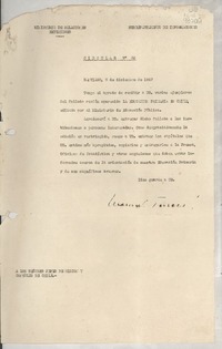 Circular N° 82, 1947 dic. 5, Santiago, [Chile] [a los] Señores Jefes de Misión y Cónsules de Chile