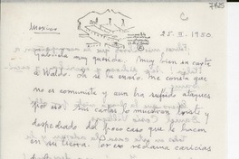 [Carta] 1950 feb. 25, México [a] Gabriela Mistral