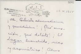 [Carta] 1955 abr. 15, [México] [a] Gabriela Mistral