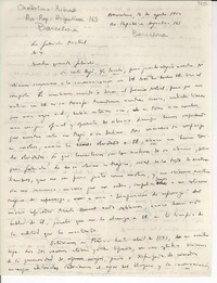 [Carta] 1954 ago. 16, [Barcelona] [a] Gabriela Mistral, [New York, EE.UU.]