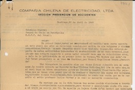 [Carta] 1942 abr. 22, Santiago, [Chile] [a] Gabriela Mistral, Petrópolis, Brasil