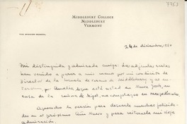 [Carta] 1950 dic. 24, [Middlebury, Vermont, EE.UU.] [a] [Gabriela Mistral]