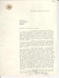 [Carta] 1942 abr. 13, Santiago, [Chile] [a] Lucila Godoy, Petrópolis, Brasil