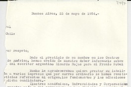 [Carta] 1954 mayo 23, Buenos Aires, Argentina [a] Gabriela Mistral