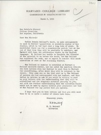 [Carta] 1950 Mar. 2, Massachusetts, [EE.UU.] [a] Gabriela Mistral, Loa Angeles, California, [EE.UU.]