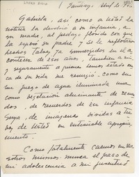 [Carta] 1946 abr., Santiago [a] Gabriela Mistral