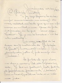 [Carta] 1943 oct., Montevideo, Uruguay [a] Gabriela Mistral