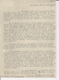 [Carta] 1945 ago. 22, Montevideo, [Uruguay] [a] Gabriela Mistral