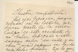 [Carta] 1947 nov. 1, Santiago [a] Gabriela Mistral, Los Ángeles, California